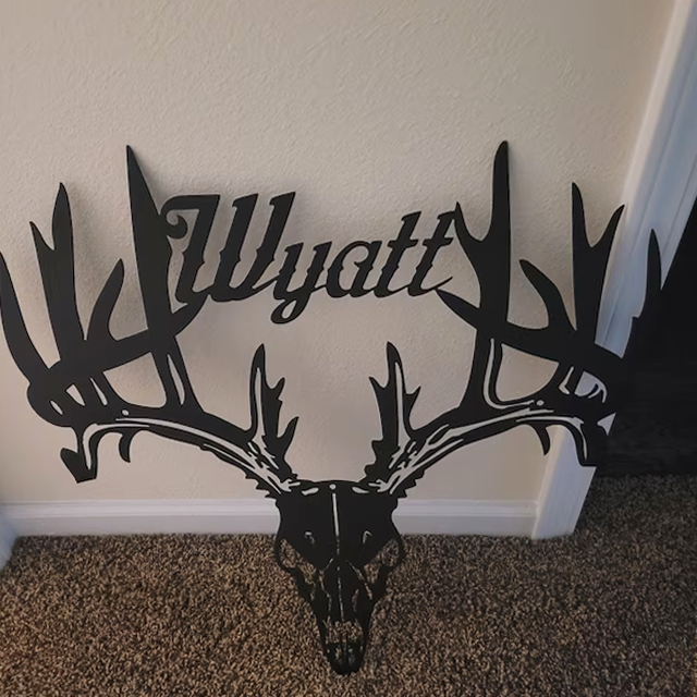 Personalized Metal Deer Skull Rack-The best gift for outdoor lovers